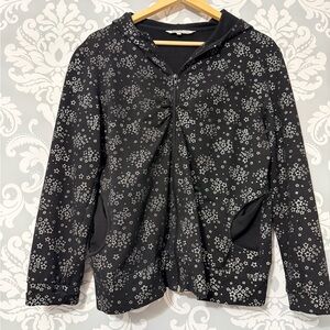 10/$25 • FMX Design Studio Star Print Cinched Detail Zip Hooded Sweater‎